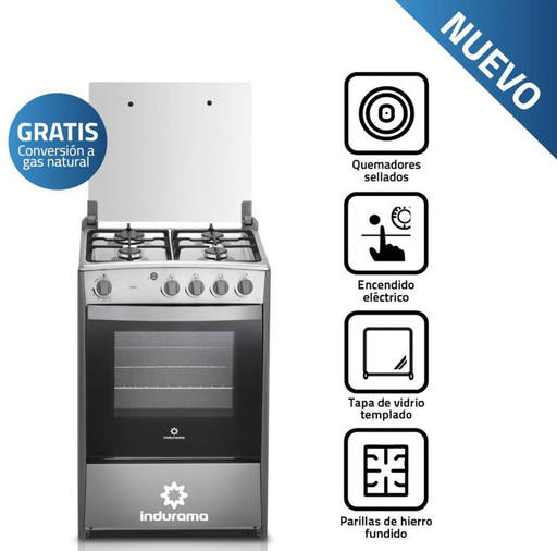 [001212] COCINA INDURAMA 4 HORNILLAS CORUÑA CON HORNO